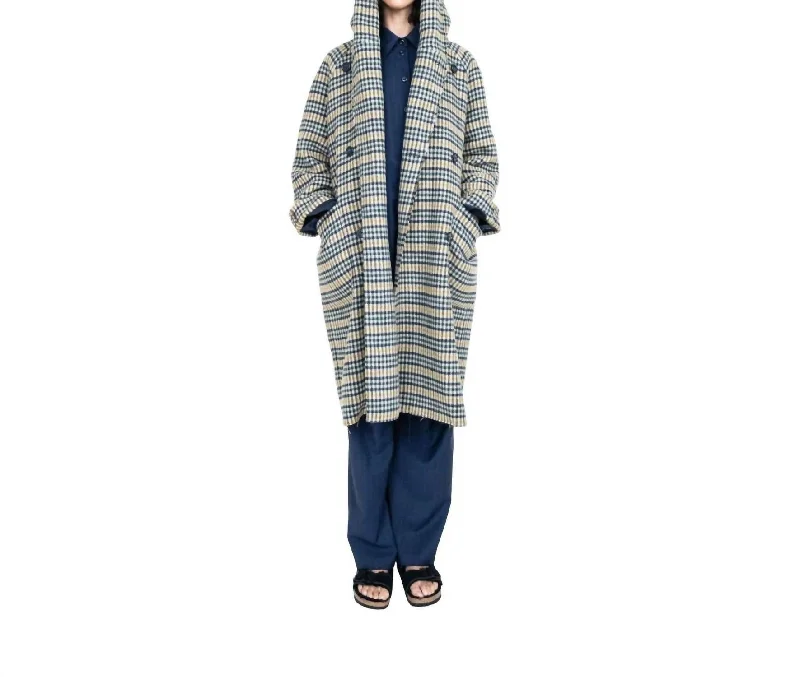 women's coats with fur collarsHooded Blanket Coat In Plaid