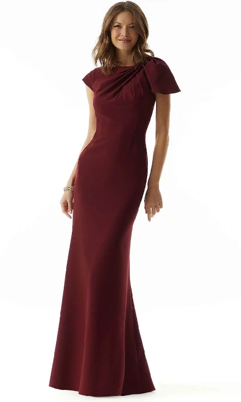 women's versatile dressesMGNY by Mori Lee 73022 - Cap Sleeve Draped Evening Dress