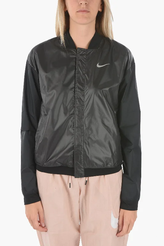 women's coats for cocktail partiesNike Logo Printed Running Bomber