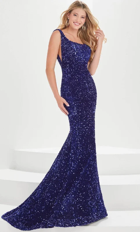 women's ruffle dressesTiffany Designs by Christina Wu 16008 - Sequined Evening Gown