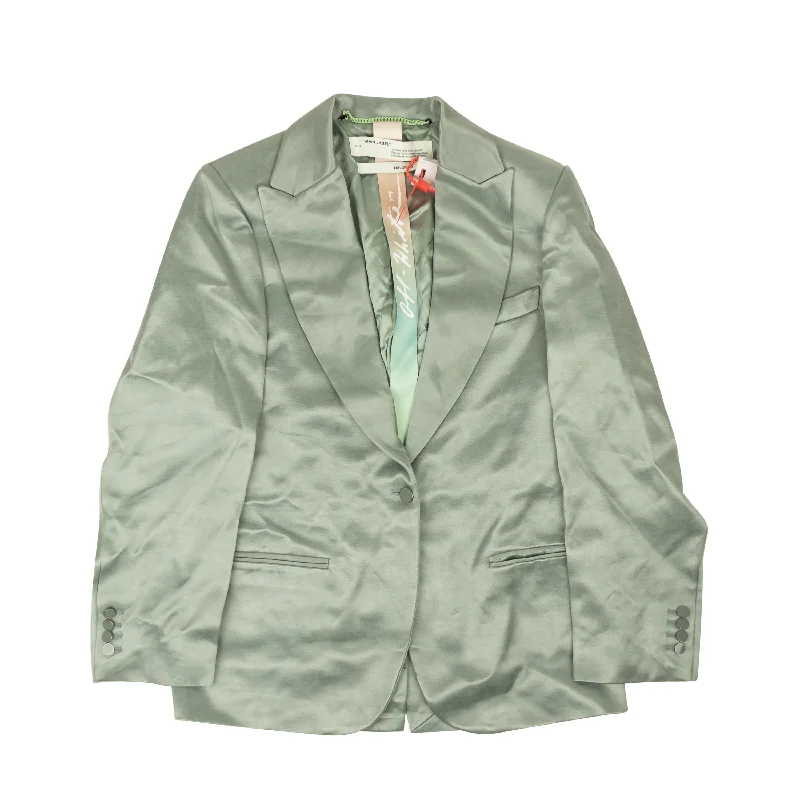 women's coats for boho-chic stylesOff-White C/O Virgil Abloh Mint Satin Boyfriend Blazer - Green