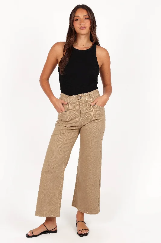 women's denim jeans for winterParson Wide Leg Pant - Taupe