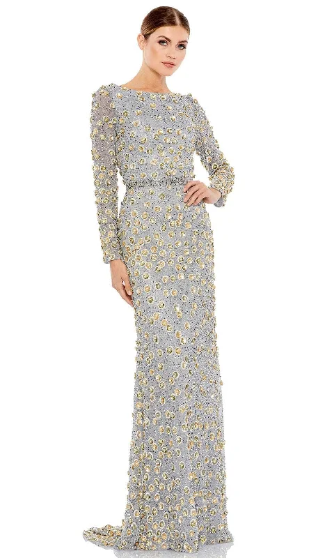 women's business casual dressesMac Duggal 5437 - Flora Beaded Sheath Evening Gown