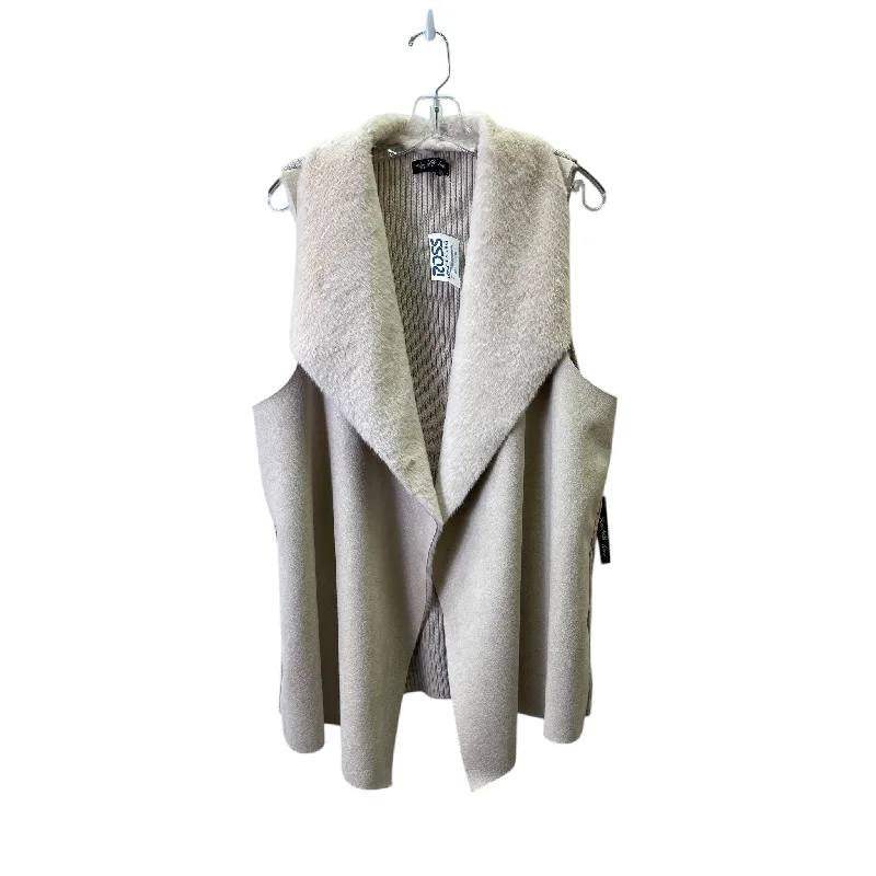 luxury women's coatsVest Faux Fur & Sherpa By Twelfth Love In Beige, Size:3X