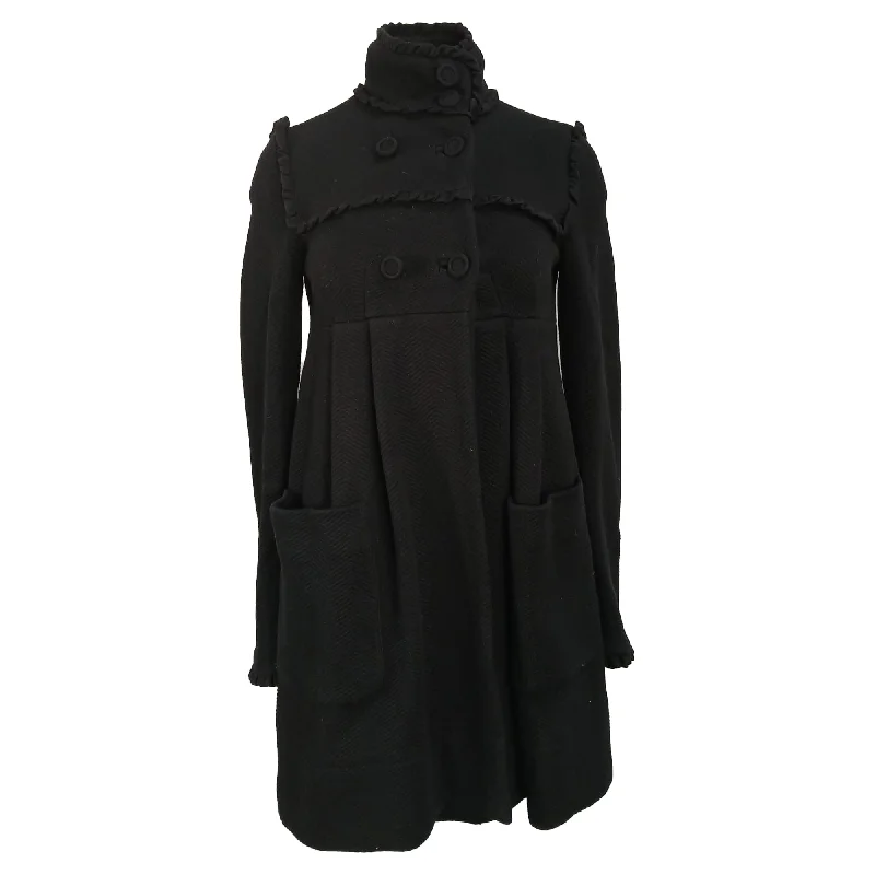 women's coats for winter sports enthusiastsDiane von Furstenberg Car Coat in Black Cotton