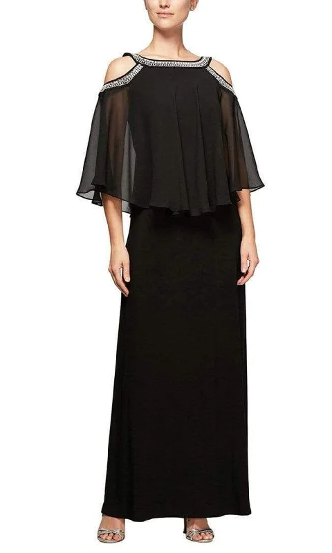 women's affordable dressesAlex Evenings - 1351319 Beaded Capelet Matte Jersey Dress