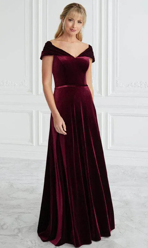 women's flowy dressesChristina Wu Elegance 17092 - Off Shoulder Velvet Evening Gown