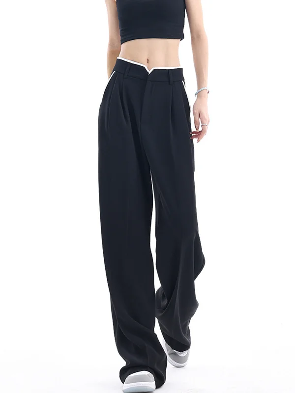 women's breathable pantsBerryBetty - Break Free Notched Wide Leg Pants