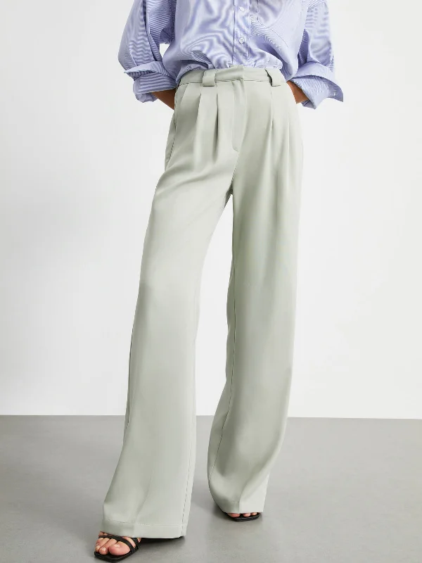 women's affordable pantsBerryBetty - Business Casual Pockets Pleat Wide Leg Pants