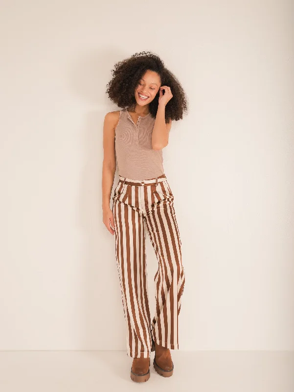 women's mid-rise pantsCassie Striped Pants