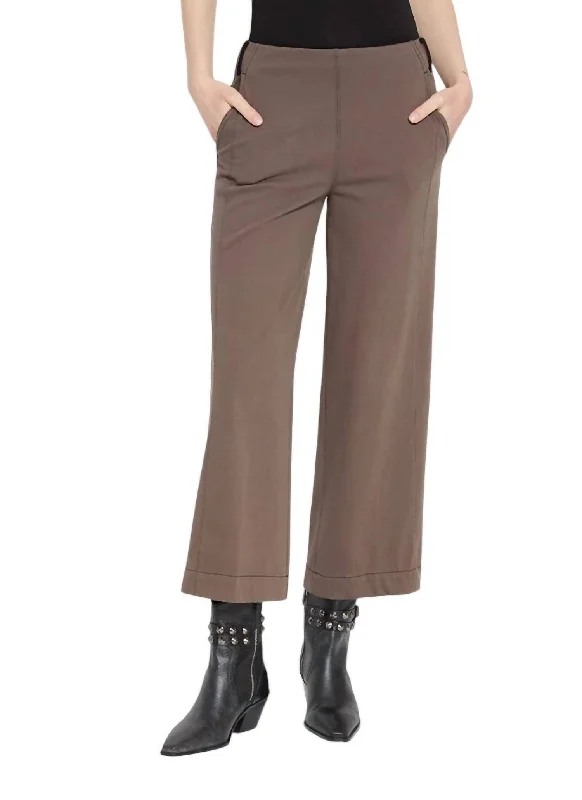 women's satin pantsFranca Wide Leg Pants In Driftwood