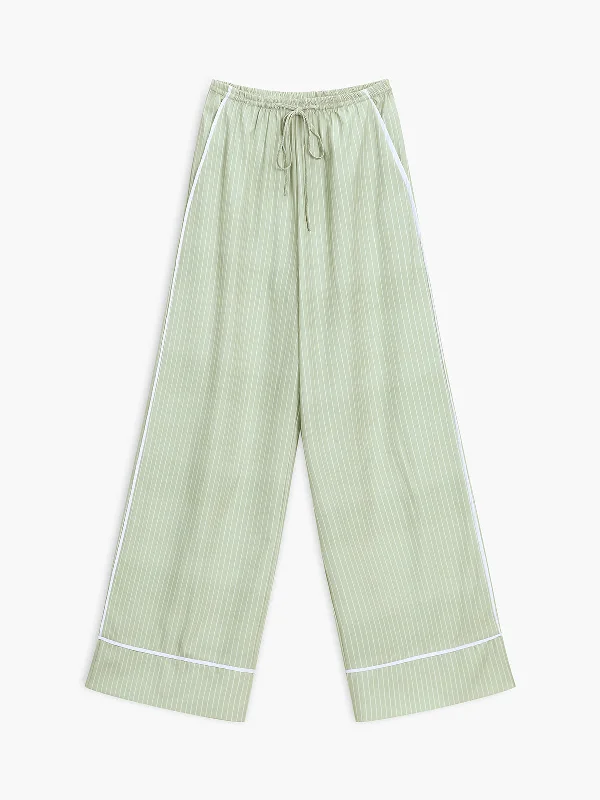 women's velvet pantsBerryBetty - Greeness Pinstripe Wide Leg Pants