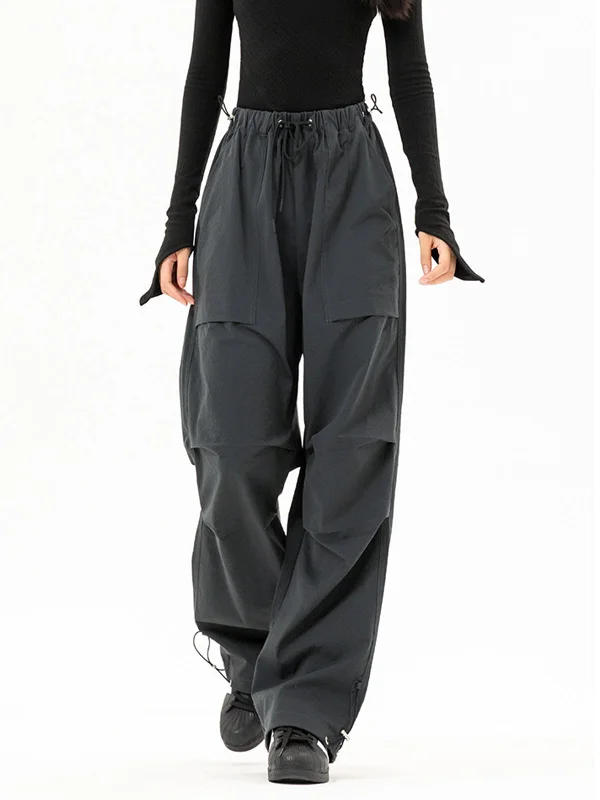 women's flare pantsBerryBetty - Heartbreaker Drawstring Cargo Pants