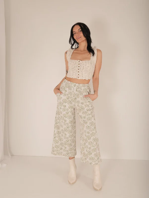 women's bootcut pantsLyra Flower Jacquard Pants