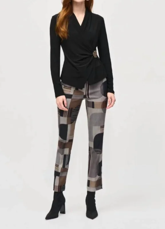 women's summer pantsMulti Pants In Black Multi