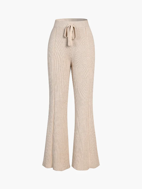 women's cotton pantsBerryBetty - New Story Flared Knit Pants