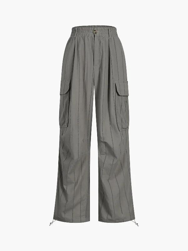 women's linen pantsBerryBetty - One Of A Kind Drawstring Cargo Pants