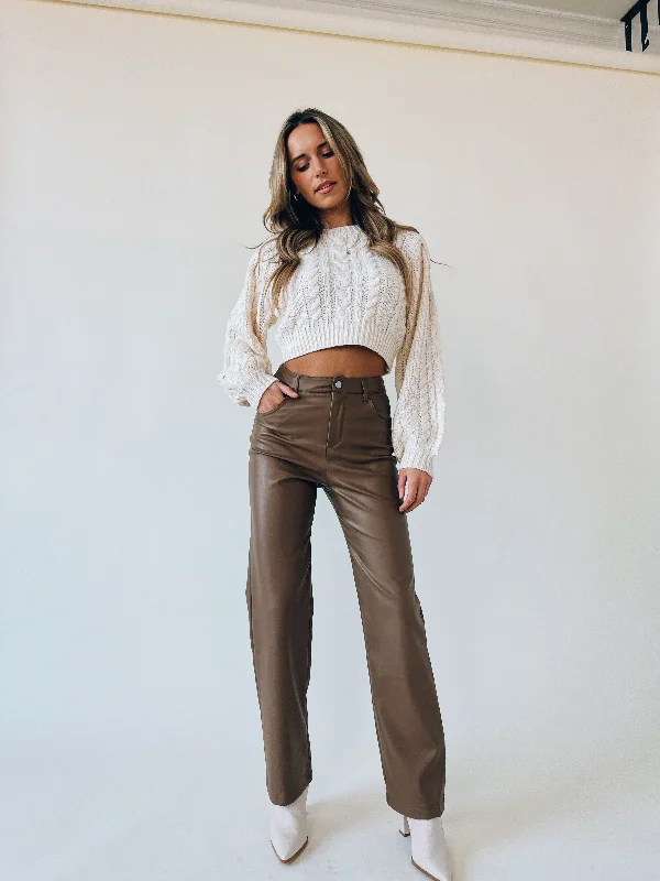 women's mid-rise pantsRESTOCKED: Haven High Waisted Pants In Latte