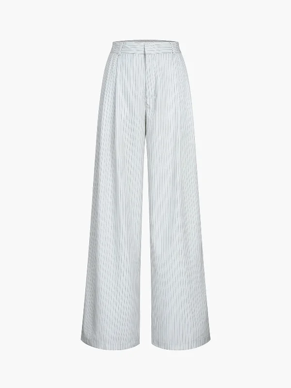 women's luxury pantsBerryBetty - Pinstripe Wide Leg Pants