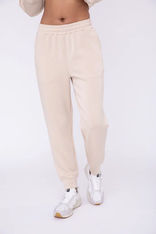 women's capri pantsLow Key Pocketed Joggers - Cream - SALE