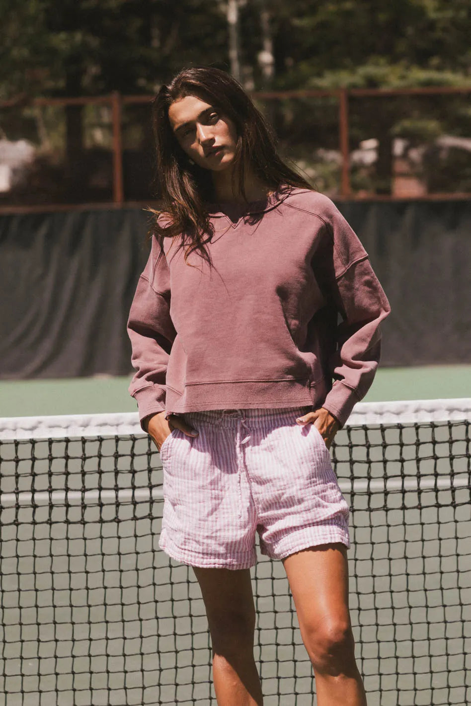 women's mini dressesAarti Sweatshirt in Burgundy