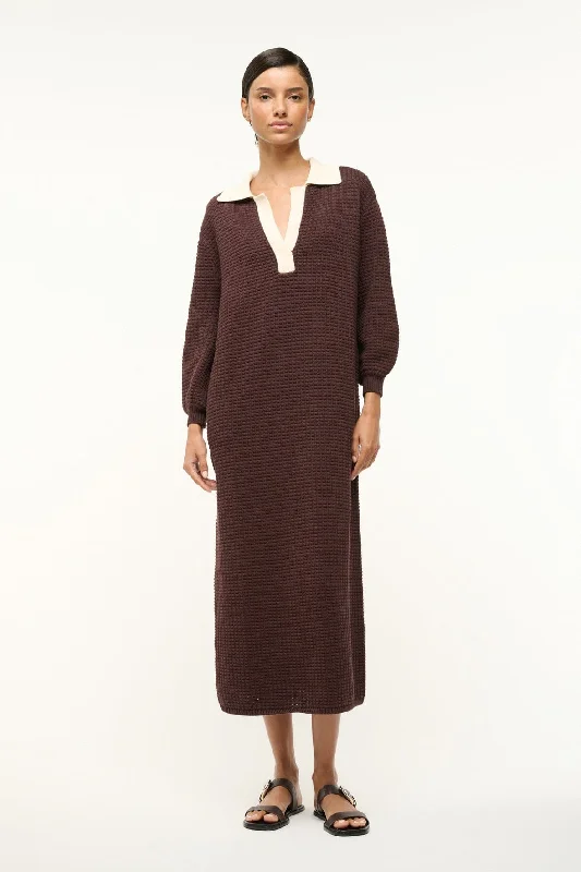 women's fair-trade dressesALTEA DRESS | DARK CHOCOLATE IVORY