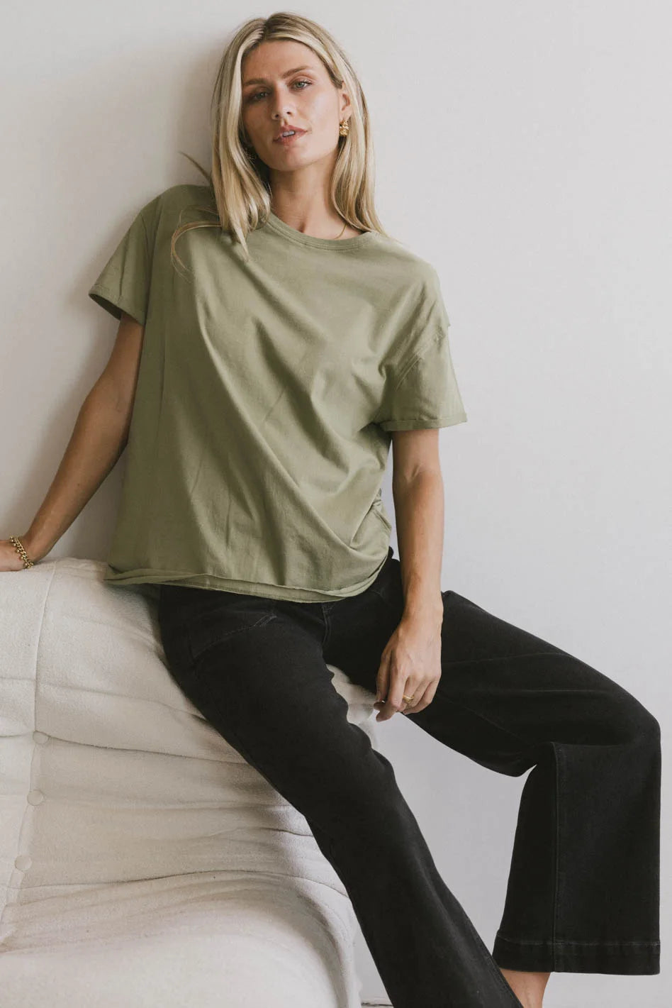 women's custom dressesGunner Basic Tee in Light Olive