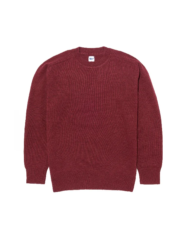 women's trendy dressesWOOL CREW NECK SWEATER - BURGUNDY