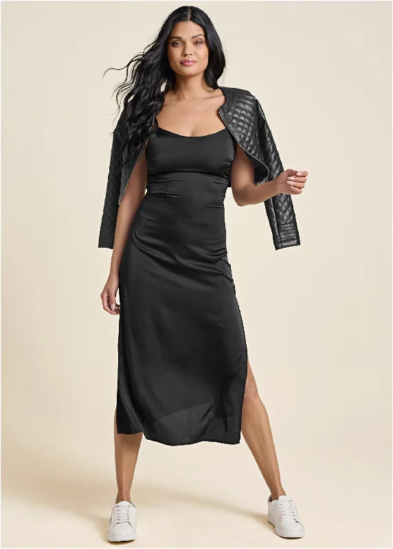 women's everyday dressesSlip Dress - Black