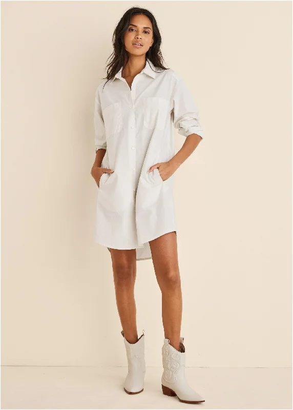 women's vintage dressesShirt Dress - Off White