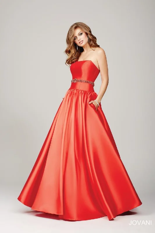 women's retro dressesJovani 34040 Strapless Long Prom Dress