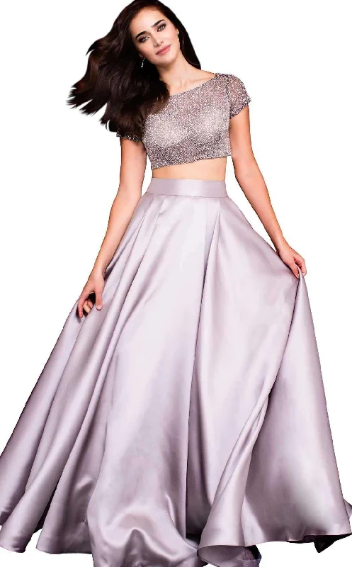 women's stretchy dressesJovani 59818 Two Piece Long Formal Prom Gown