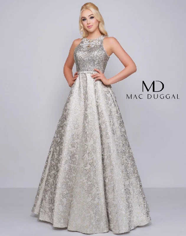 women's pastel dressesMac Duggal 2090 Long Prom Metallic Ball Gown