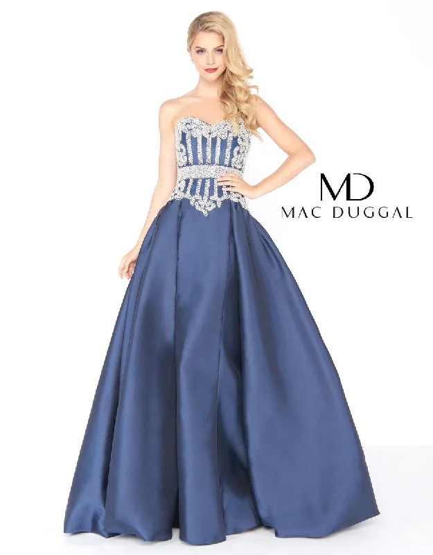 women's halter dressesMac Duggal 62894 Prom Long Strapless Ball Gown