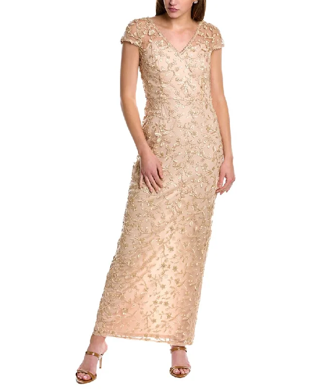 women's cotton dressesAdrianna Papell Embroidered Gown