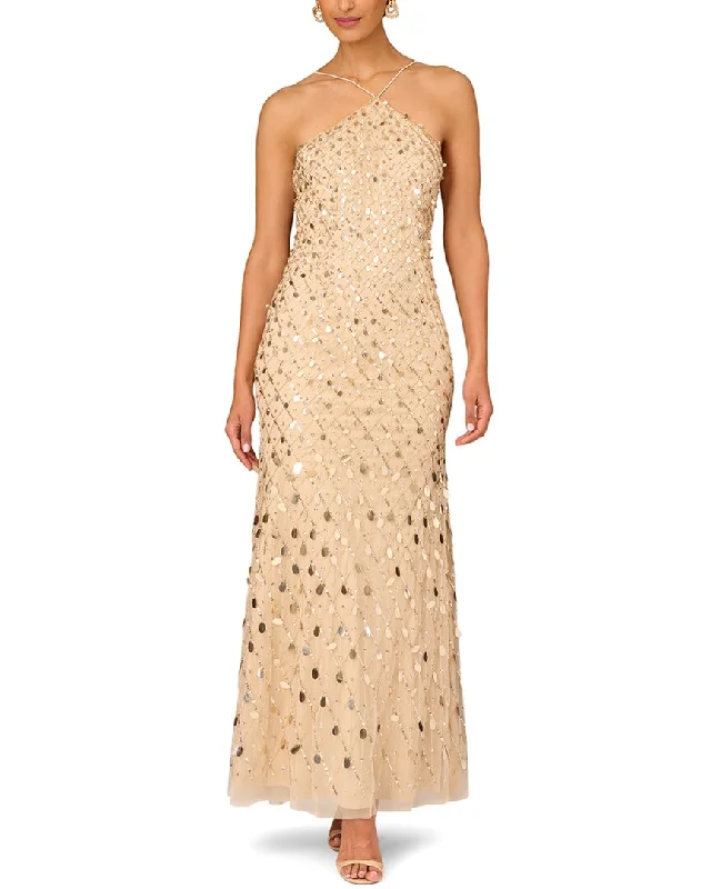 women's pear-shaped body dressesAidan Mattox Beaded Mermaid Gown