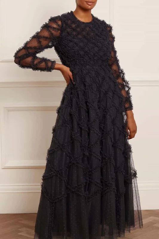 women's wedding guest dressesEvelyn Long Sleeve Gown