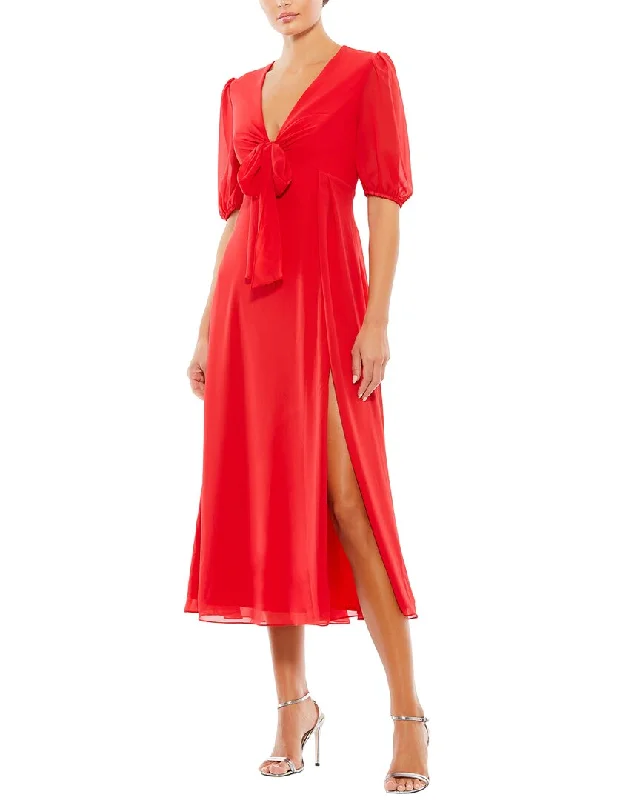 women's lace-up dressesMac Duggal A-Line Gown