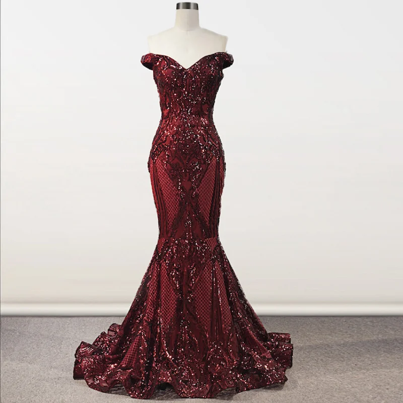 women's ball gown dressesOff the Shoulder Sequined Gowns for the Mother of the Bride Dress