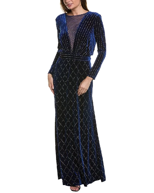 women's lace-up dressesTadashi Shoji Velvet Gown