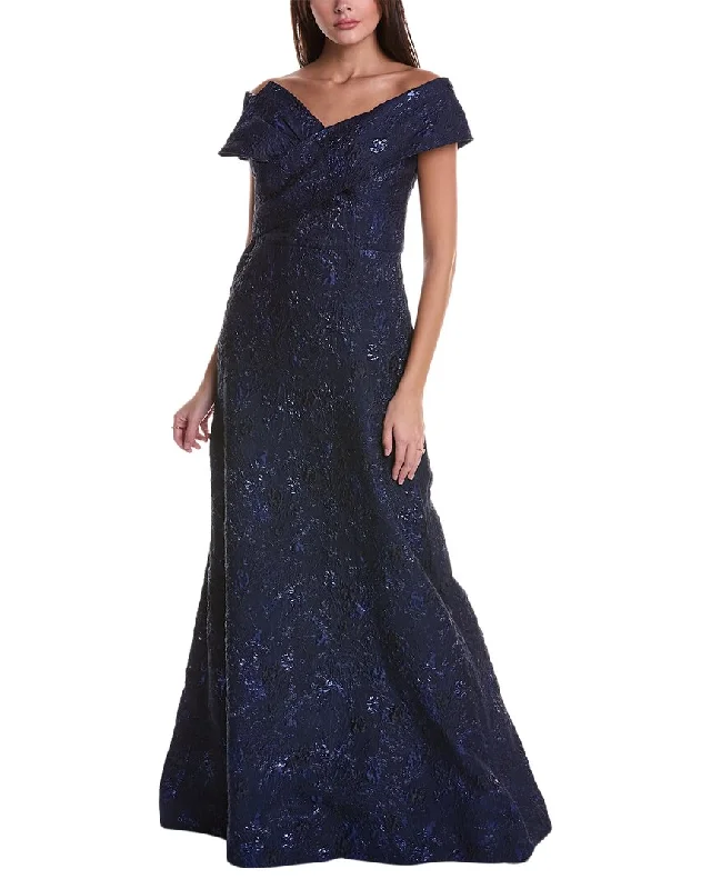 women's wrap dressesTeri Jon by Rickie Freeman Jacquard Gown