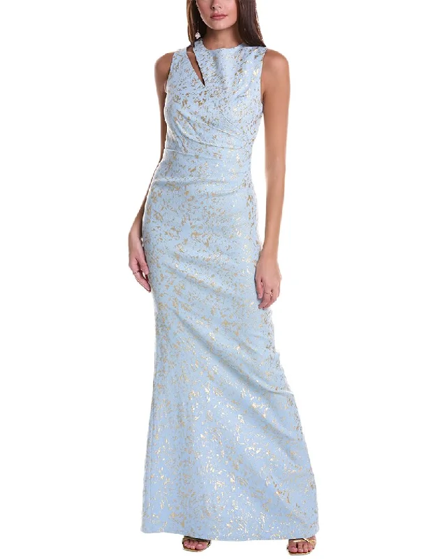 women's high-low dressesTeri Jon by Rickie Freeman Jacquard Gown