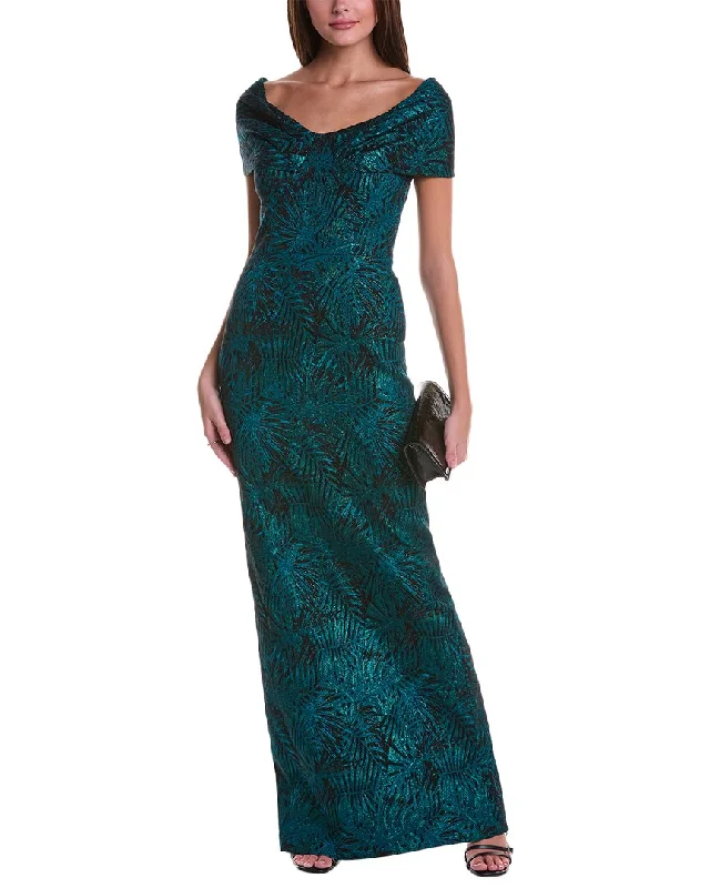 women's lace dressesTeri Jon by Rickie Freeman Off-The-Shoulder Gown